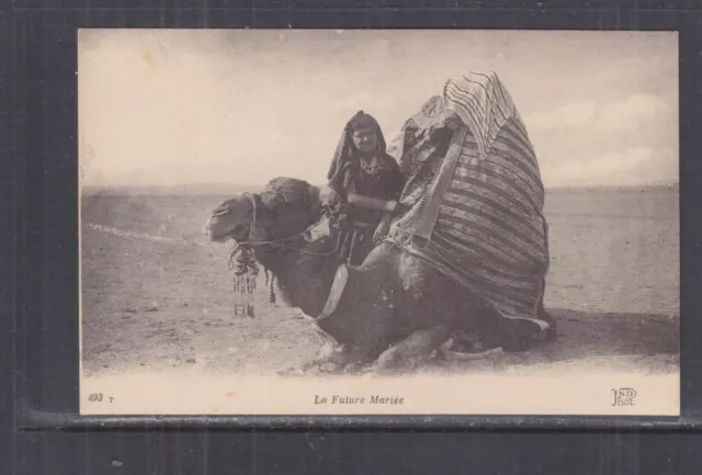 NORTH AFRICA, THE FUTURE BRIDE, CAMEL, MOTHER, c1925 ppc., unused.