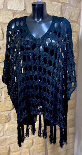 Maglione Top Donna Design & Made In Italy Lavorato a Maglia Lagenlook 1Taglia 8-22