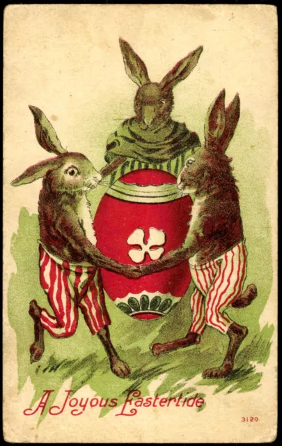 Ostern c 1930 Hasen Rabbit Alte Postkarte Ak No.302