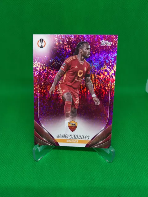Renato Sanches Pink Sparkle 2023-24 Topps UEFA Club Competitions Flagship Roma