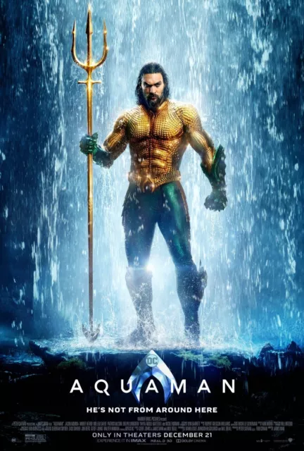 Aquaman Movie Poster 27 x 40 D/S Dafoe  Jason Momoa  Nicole Kidman  Amber Heard