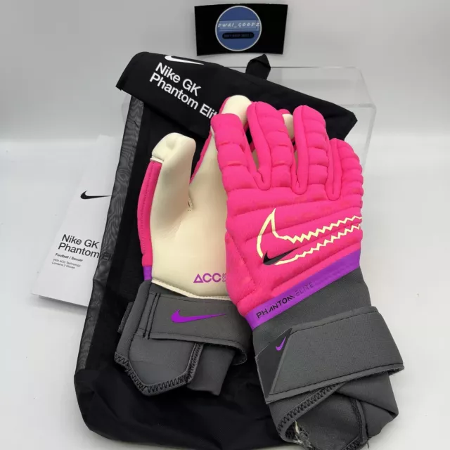 Nike GK Phantom Elite ACC Goalkeeper Gloves Polarized Pink Size 6  CN6724-639