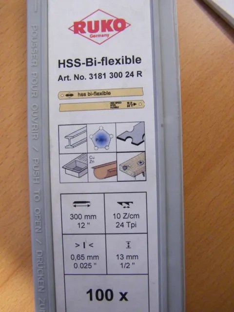 RUKO Handsägeblätter HSS Bi-flexible 100-Stück-Pack.