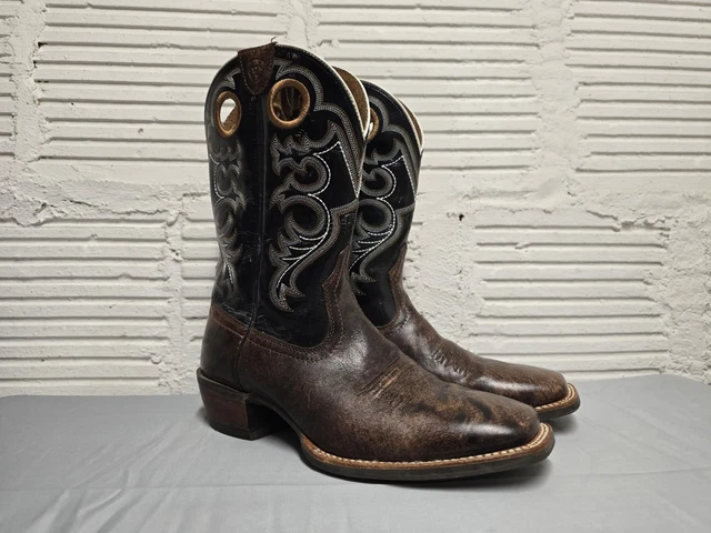 ARIAT CROSSFIRE COWBOY Western Boots 10006734 Brn Black Leather Mens ...