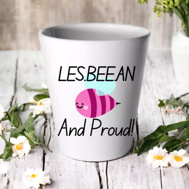 Les Bee An And Proud Plant Pot / Succulent Cactus Lesbian Pride Funny Joke Gift