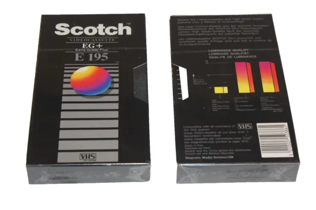 SCOTCH E-195 VHS  Video Cassette  195 min  NEU & OVP in Folie eingeschweißt
