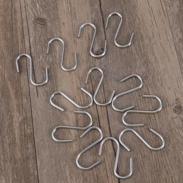 100 Pcs Heavy Duty Zinc Coat Iron S Shaped Hooks Kitchen Spoon Pan Pot Utensils