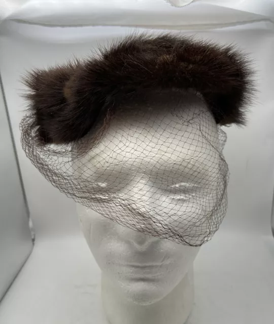 Vintage peck&peck fifth avenue new brein fur pill bix hat unique
