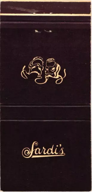 Sardi's Continental Restaurant, New York City Vintage Matchbook Cover
