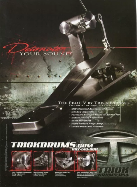 2005 Print Ad of Trick Drums Pro1-V Bass Drum Pedal