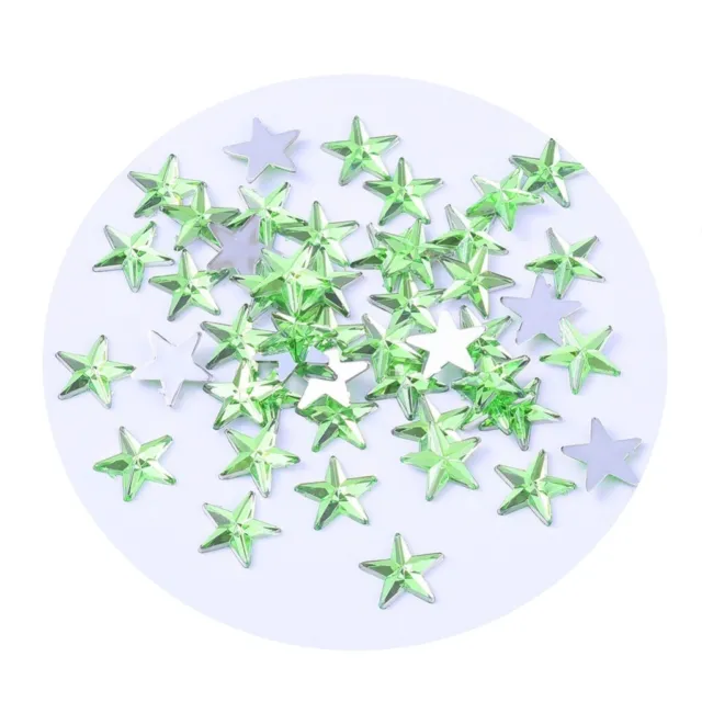 30 perles strass cabochon étoile strass Vert 10 mm acrylique à coller