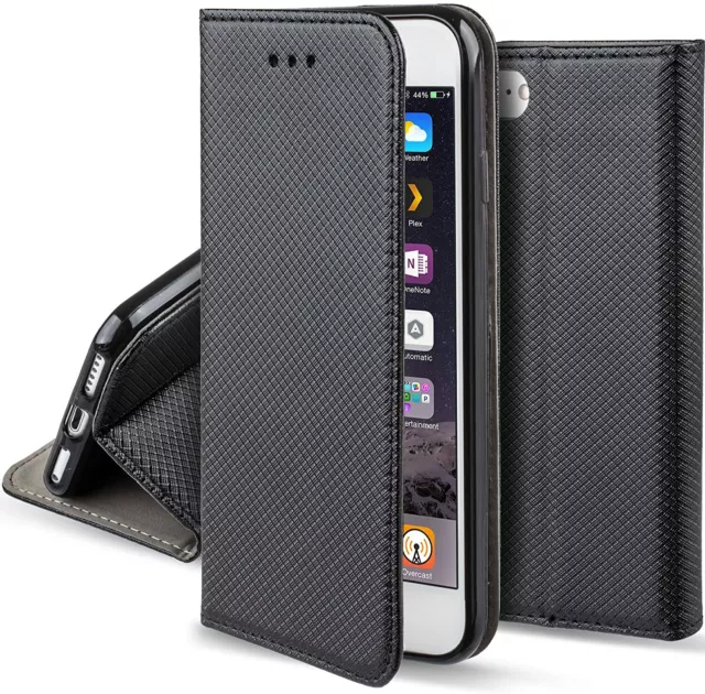 CUSTODIA LIBRO PER Apple iPhone 6 / 6s - SMART MAGNET CASE COVER LIBRETTO NERO