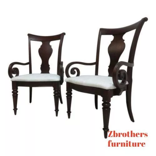 Pair of Pennsylvania House Cherry Cortland Manor Regency Dining Room Arm Chairs
