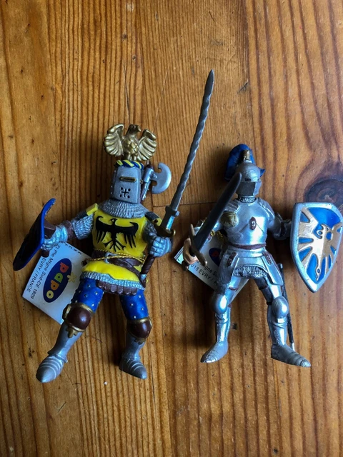 2x Papo Medieval Fantasy Castle Knight Figure. Made in France.