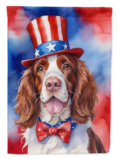Welsh Springer Spaniel Patriotic American Flag Canvas House Size DAC5815CHF