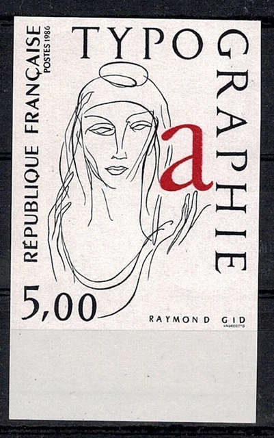 Frankreich Stamp Briefmarke Yvert N° 2407a " Typografie Gid Nicht Lace " Neu Xx