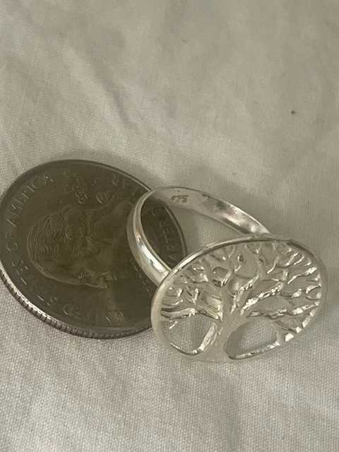 Sol’s ☀️Silver Large Tree Of Life Ring Taxco Mexico 925 Silver-Size 8 2