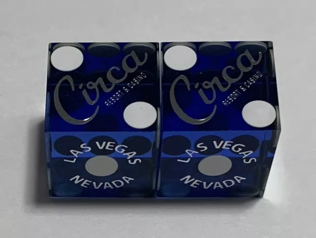 Casino Used Dice - Circa Resort & Casino Las Vegas Fremont St, Blue Numbered 530