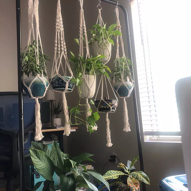 5 Piece Set Macrame Plant Hangers Macrame Plant Hanger With Hooks