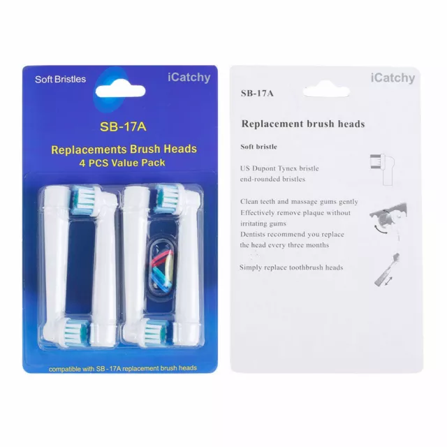 iCatchy elektrische Zahnbürste Ersatzbürstenköpfe kompatibel für oral B Braun