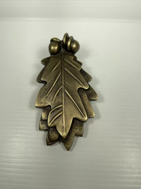 Oak Leaf With Acorns Antique Brass Door Knocker Tarnish Resistant