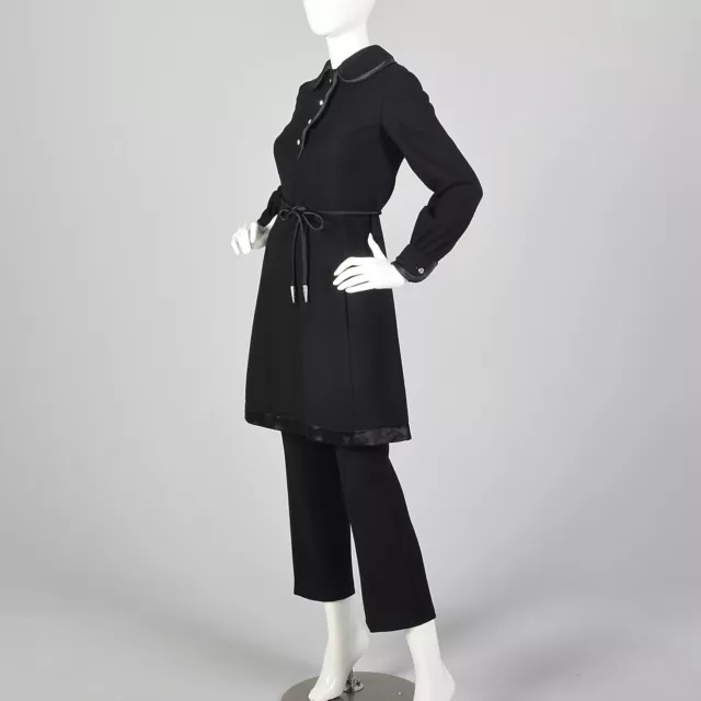 Ensemble robe noire XS Gino Charles années 1970 robe à manches longues années 70 vintage 3