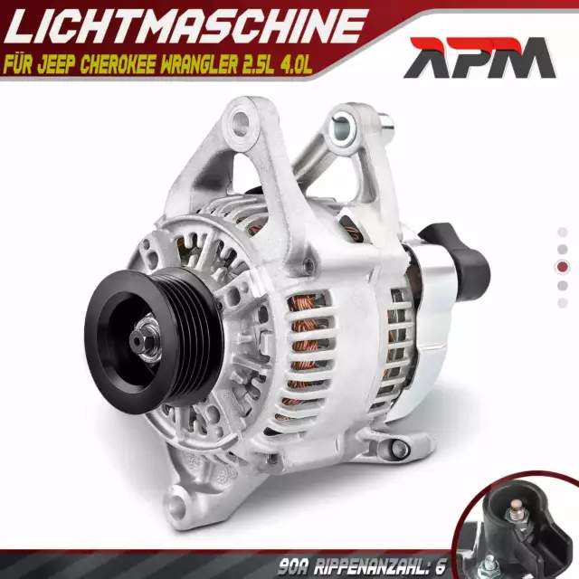 Lichtmaschine Generator 90A für Jeep Cherokee XJ ZG ZJ Wrangler SJ YJ TJ 2.5 4.0