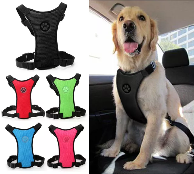 Mesh Dog Car Harness for Small Medium and Large Dogs No Pull Black Vest Harness