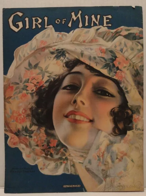 Girl of Mine Music Sheet Cover Art By Rolf Armstrong 1919