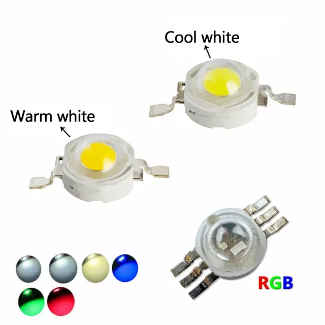 RGB COB High Power bulbs LED Chip 1W 3W 5W PCB 3V Bead White Warm Blue Green Red