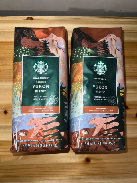 Starbucks Organic Yukon Blend - Medium Roast Whole Bean Coffee 32oz (Pack of 2)