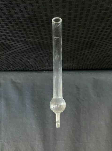 KIMAX Glass Straight Drying Tube 8mm OD Hose Conn 229mm OAL 165mm H x 20mm OD