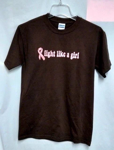 Fight Like A Girl Brown S/S T-Shirt M Relay for Life Breast Cancer Awareness NW