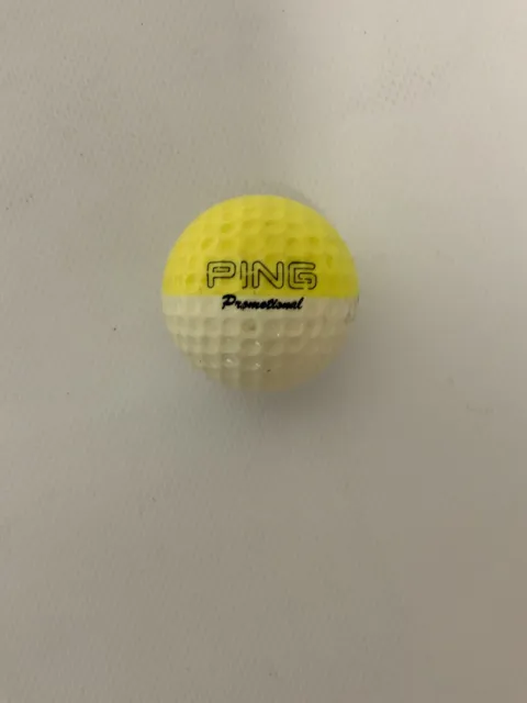 Vintage Two Tone Ping Promotional No Logo Eye #1 White & Yellow Golf Ball NICE