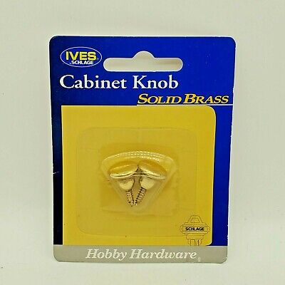 Schlage Ives Cabinet Knobs Solid Brass 1/2" Hobby Hardware Dollhouse
