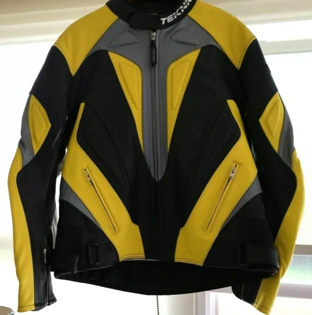 TEKNIC Men's Armored Mens Leather CAFE RACER LEATHER Motorcycle Jacket 48 L