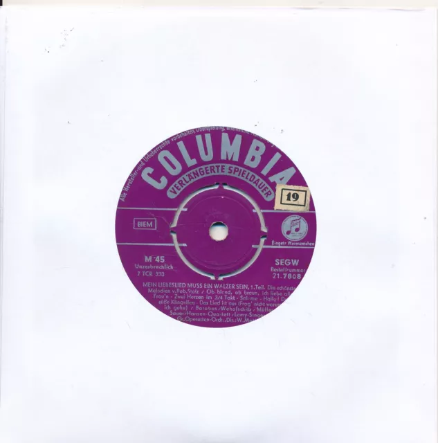 Mein Liebeslied muß ein Walzer sein - Single 7" Vinyl 284/05