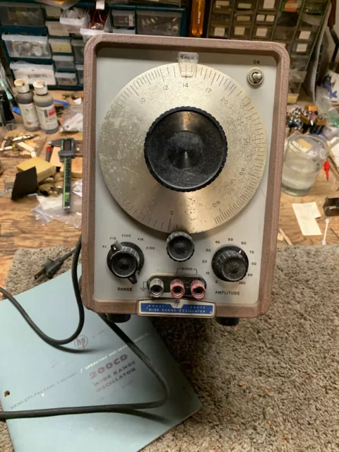 H P audio oscillator, model 200CD with owners/service manual. Theremin?