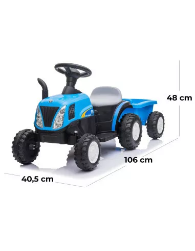 LT921 Tracteur électrique enfants New Holland Small 6V remorque lumières et sons 2