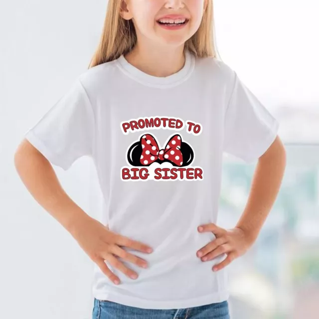 New Girls Promoted To Big Sister 2023 MINNIE Baby Shower Childrens Party T-Shirt