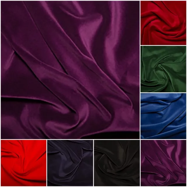 Cotton Velvet 100% Cotton Fabric Plain Solid Colours Upholstery Cushions Choose