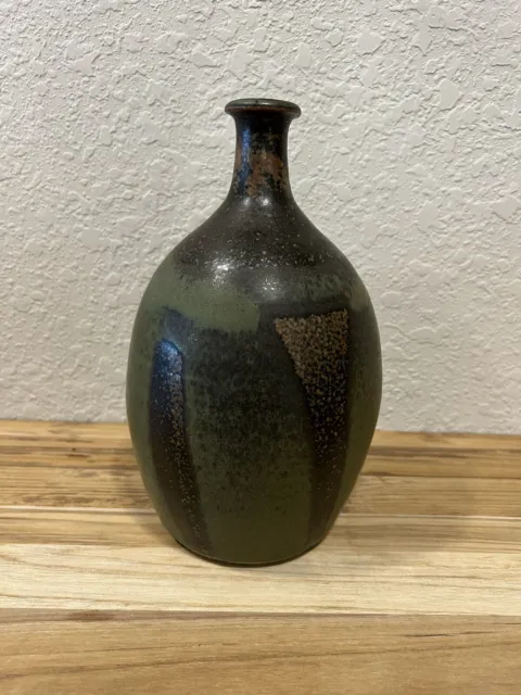 VTG Mid Century Studio Pottery Vase Signed Dated 9.5"