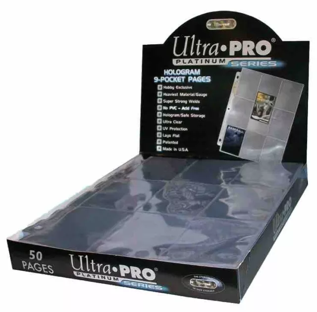 25 ULTRA PRO PLATINUM 9-POCKET Card Pages Sheets Protectors Baseball Storage