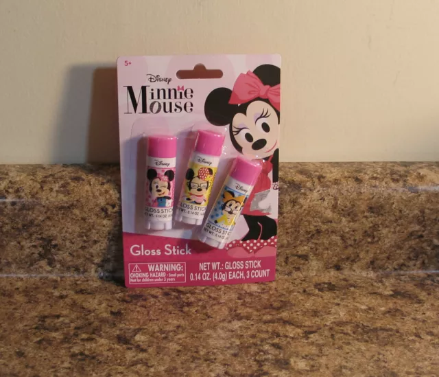 Disney Minnie Mouse Lip Gloss Set Of 3 NEW