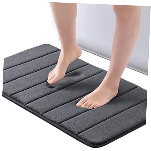 Memory Foam Bath Mat 17” x 24”, Water Absorbent Shower Mat, Thick 17″x24″ Blue