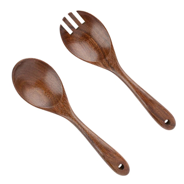 2 piezas ensalada de madera pinzas ensalada de madera cuchara ensalada de frutas tenedor para ensalada