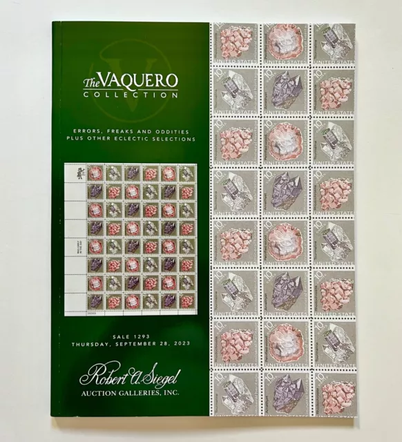 2023 Robert Siegel Auction Catalog Stamps Errors Freaks Vaquero Collection #1293