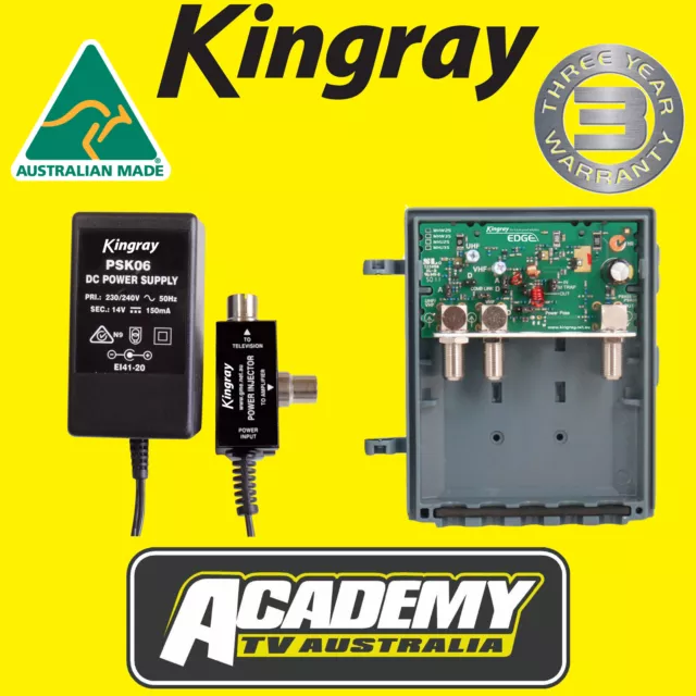 Mhw25F Kingray Digital Tv Masthead Amplifier Booster Inc Psk06 Power Supply