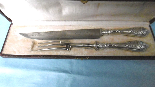 SERVICE A DECOUPER St LOUIS XVI ARGENT MASSIF AVEC COFFRET JOSEPH CROSSARD 1900