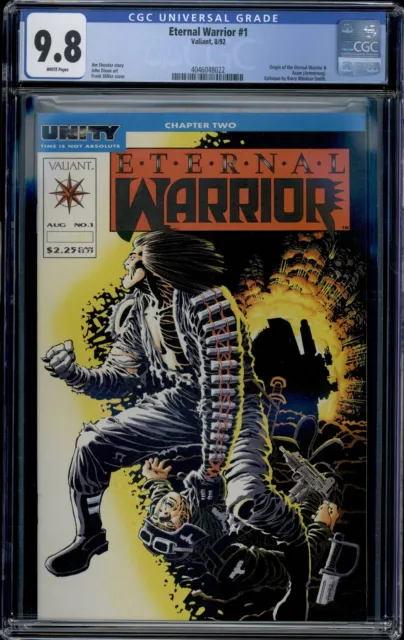 1992 Valiant Eternal Warrior #1 CGC 9.8 White Pages Frank Miller Cover Origin